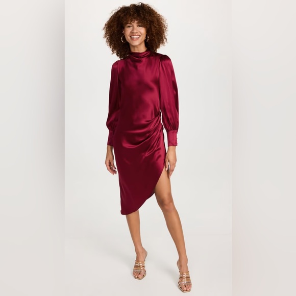 BNWT Amanda Uprichard Elvira Dress Ruby Red Silk - Picture 1 of 4